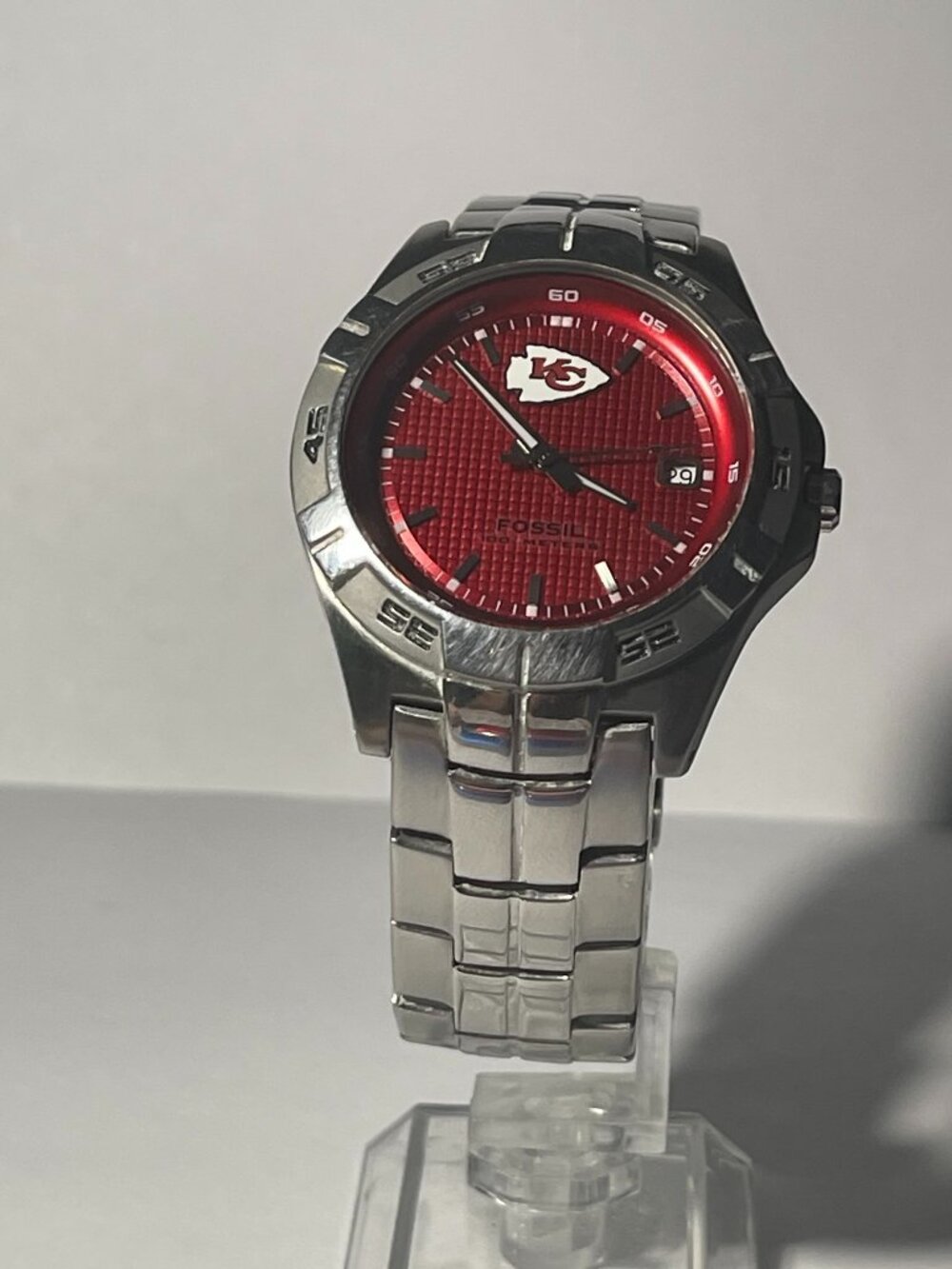 Kansas City Chiefs NFL Stainless-Steel Watch by Fossil NEW (RARE)